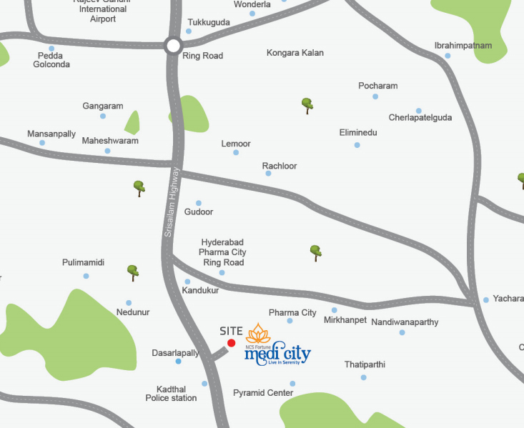 Open Plots in Mucherla Pharma City Srisailam Highway Hyderabad